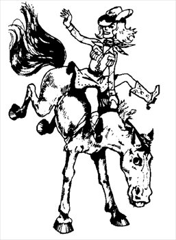 Free Cowgirl On Bronco Graphics Images And Clipart