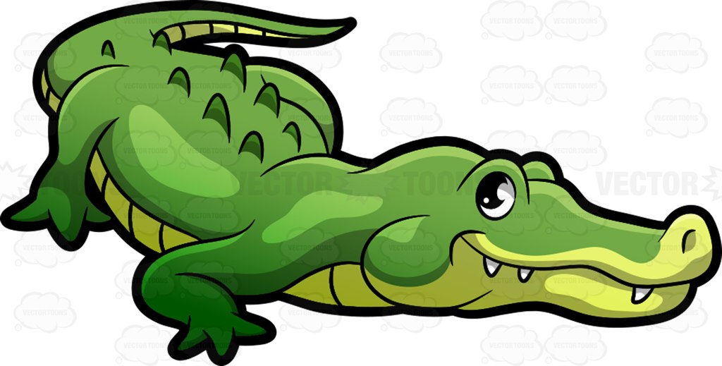 A Crocodile At The Zoo Vector Cartoon Clipart