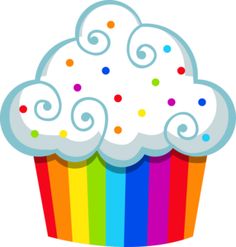 Rainbow Cupcake Image Png Clipart