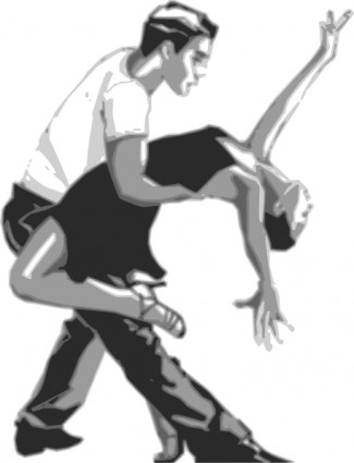 Salsa Dancers Vector In Open Office Drawing Clipart