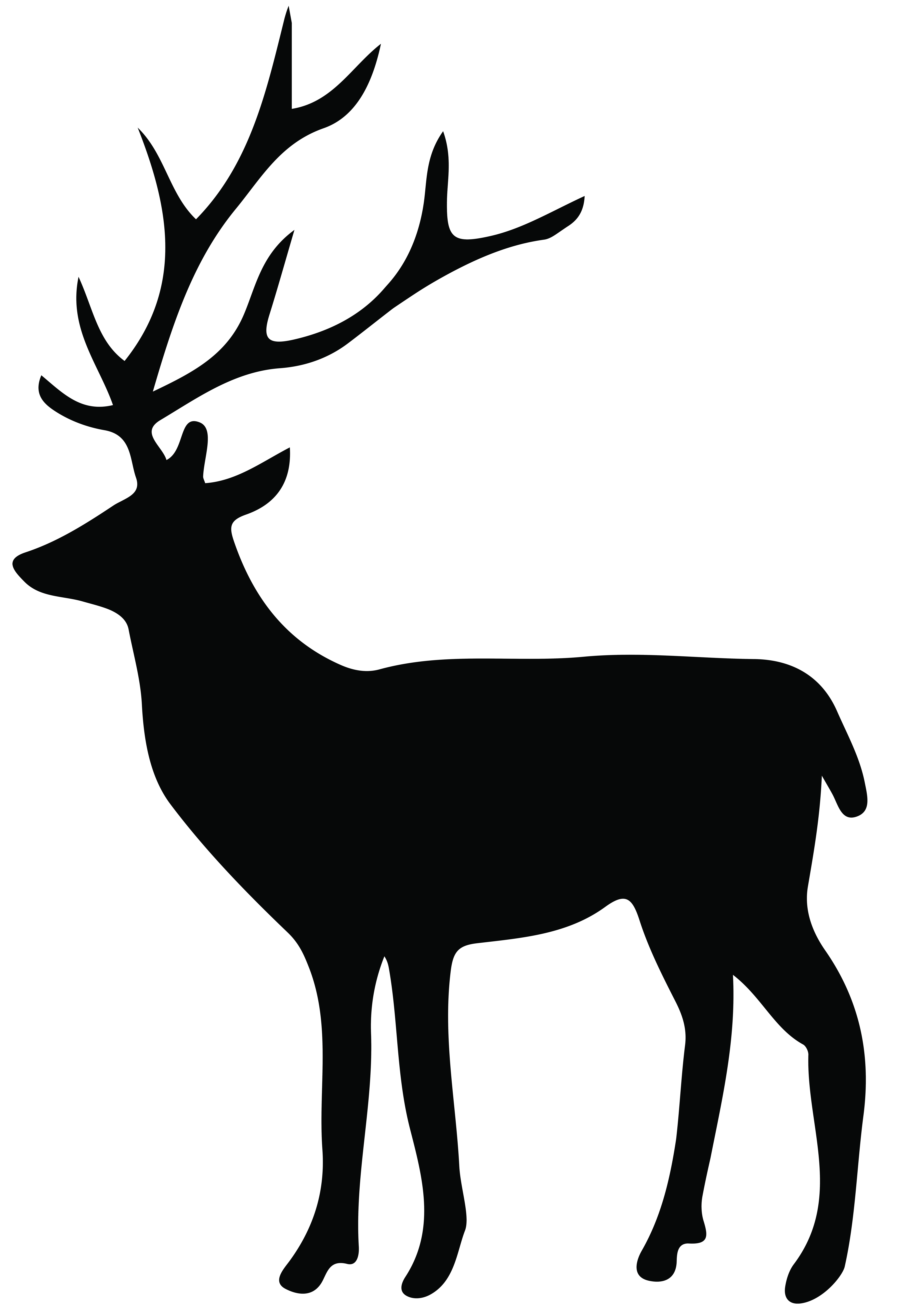 Download Deer Reindeer Silhouette White-Tailed Transparent PNG File HD