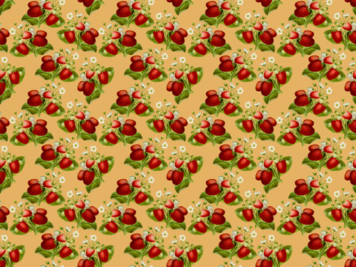 Strawberry Pattern With Flowers Clipart