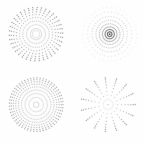 Circular Dotted Patterns Set Clipart