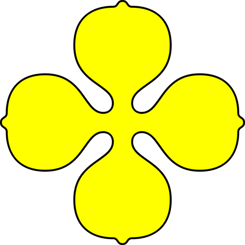 Image Of Yellow Quatrefoil Shape Clipart