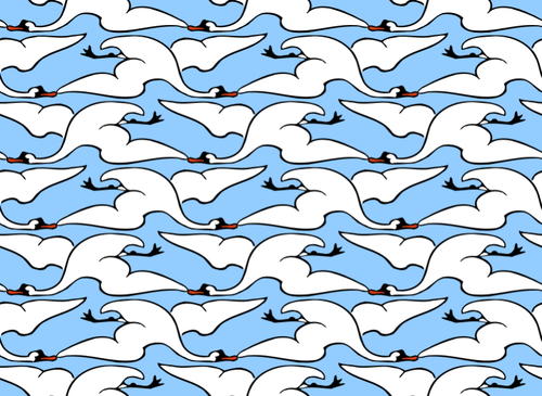 Flying Swan Pattern Clipart