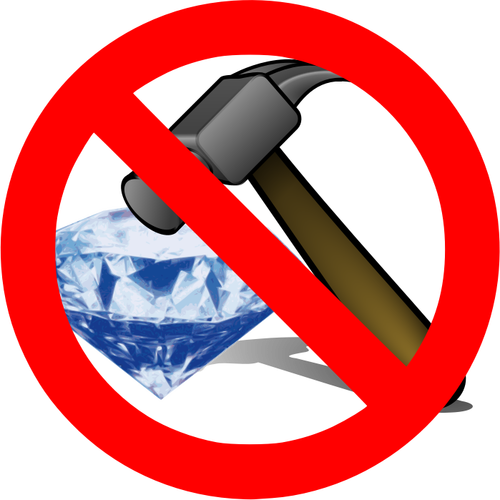 No Breaking A Diamond With A Hammer Sign Clipart
