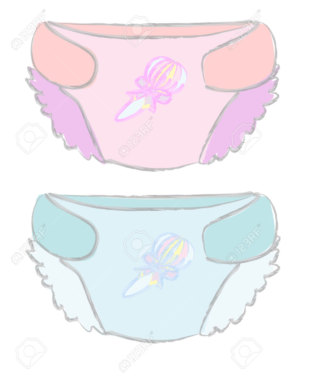 Baby Diaper Bag Diaper Stock Vector Illustration Clipart