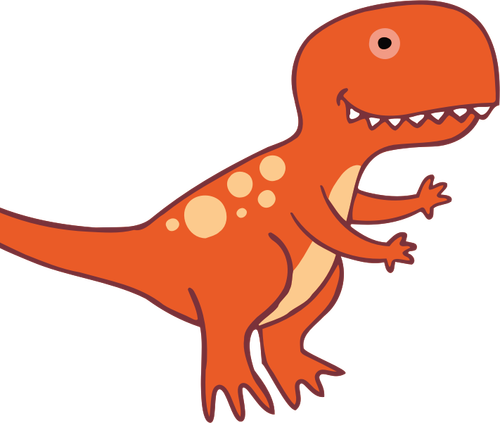 Dinosaur In Orange Color Clipart