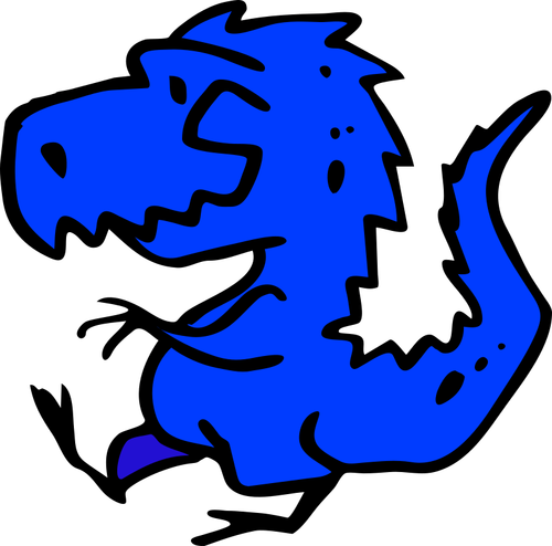 Illustration Of Abstract Blue Dinosaur Clipart