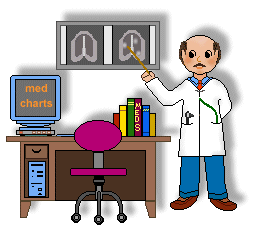 People Doctor Standing By Desk Looking At Clipart
