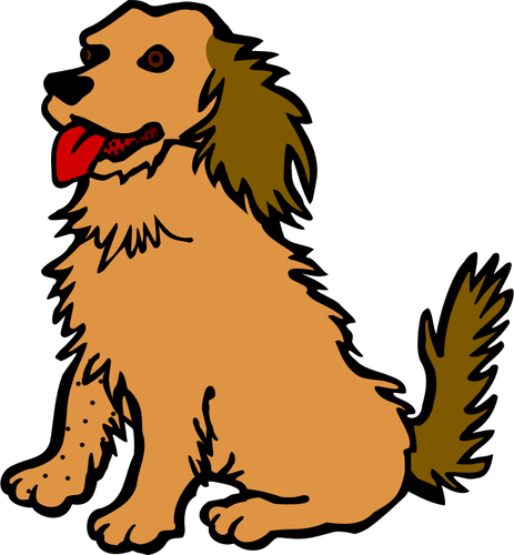 Of Dog With Red Tongue Clipart