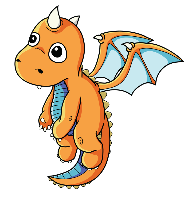 Free Cartoon Baby Dragon Transparent Image Clipart