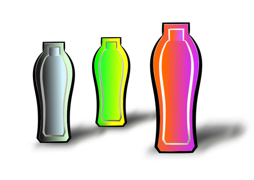 Of Three Different Colored Drink Containers Clipart
