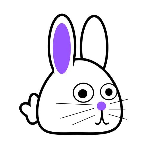 Spring Bunny With Purple Ears Clipart