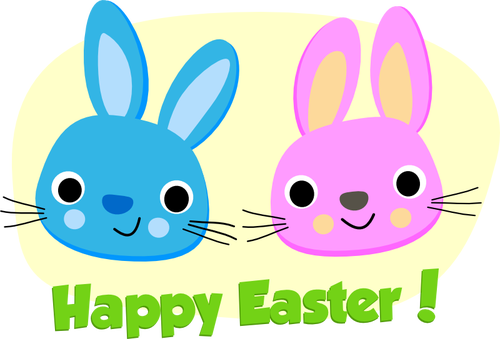 Happy Easter Rabbits Clipart