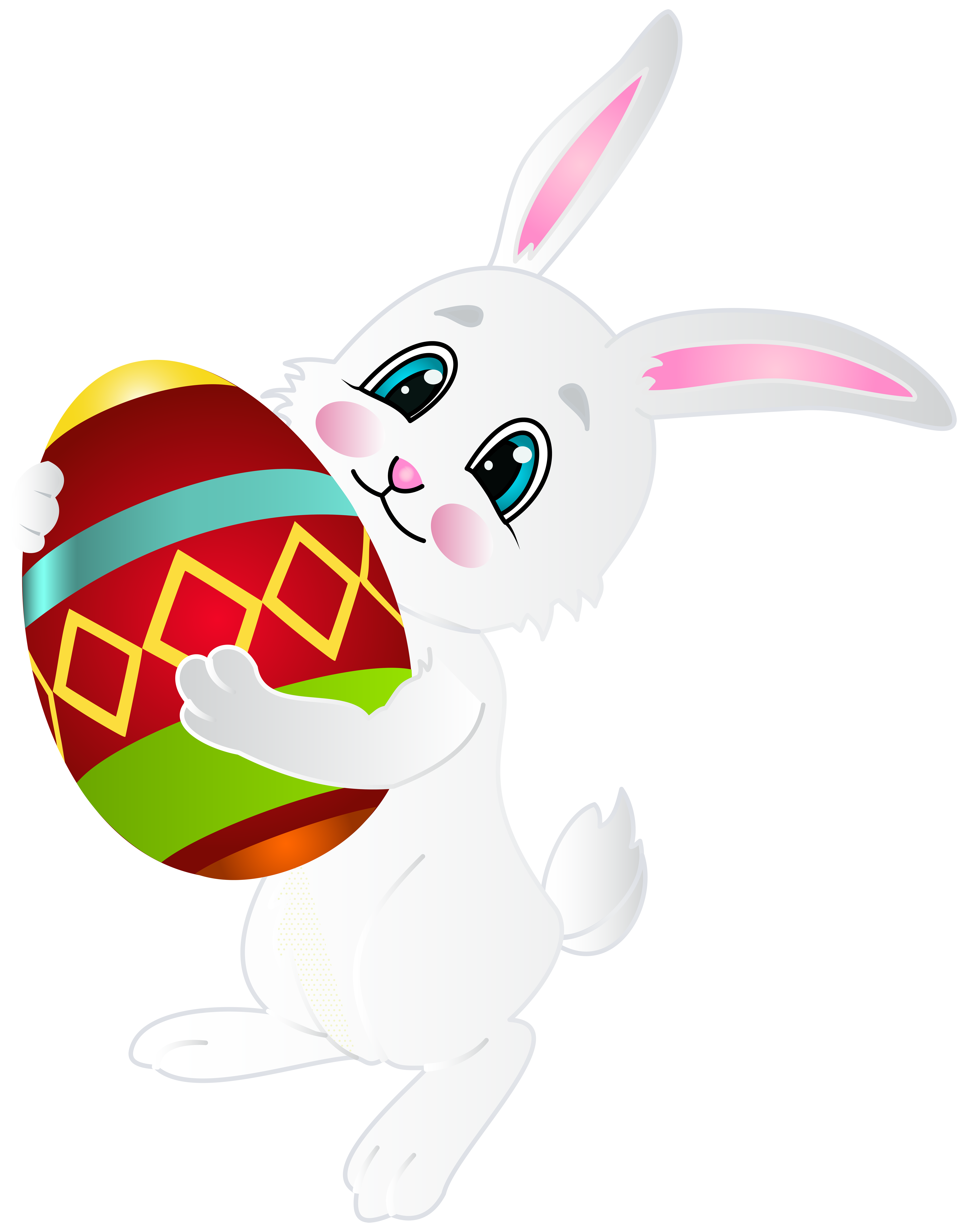 With House Hunt White Easter Bunny Egg Clipart