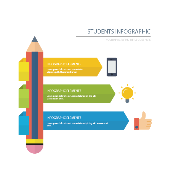 Infographic Pen Vector Student Education Icon Clipart