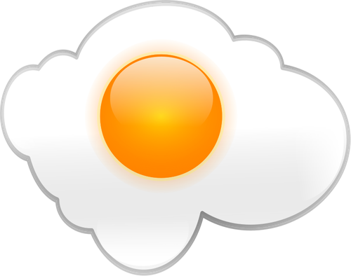 Of Breakfast Egg With Reflection Clipart