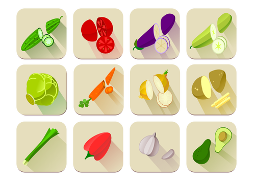 Of A Selection Of Vegetables Clipart