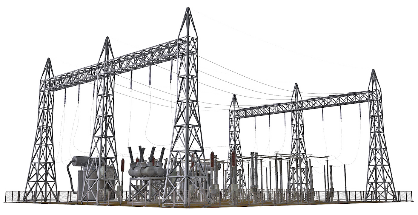 Substation Electric Power Electricity Industry High Engineering Clipart