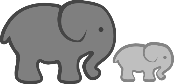 Mommy And Baby Elephant Kid Free Download Png Clipart