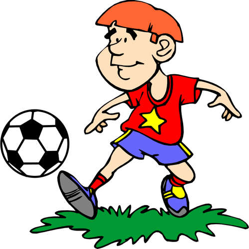 Soccer Player Kicking The Ball Clipart