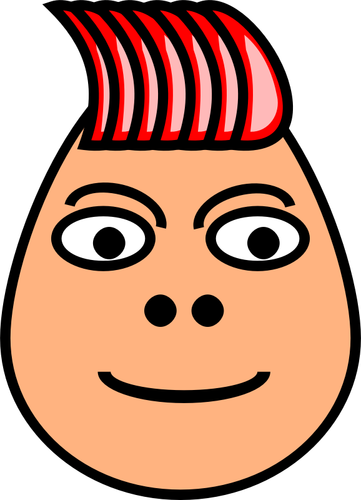 Of Red Spiky Haircut Guy Clipart
