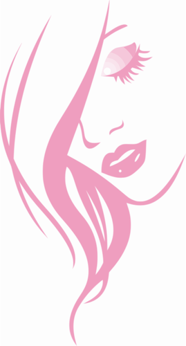 Of Pink Lady With Closed Eyes Clipart
