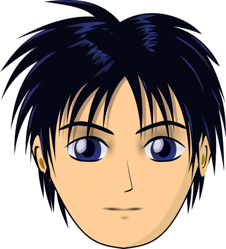 Of Anime Boy With Black Hair Clipart