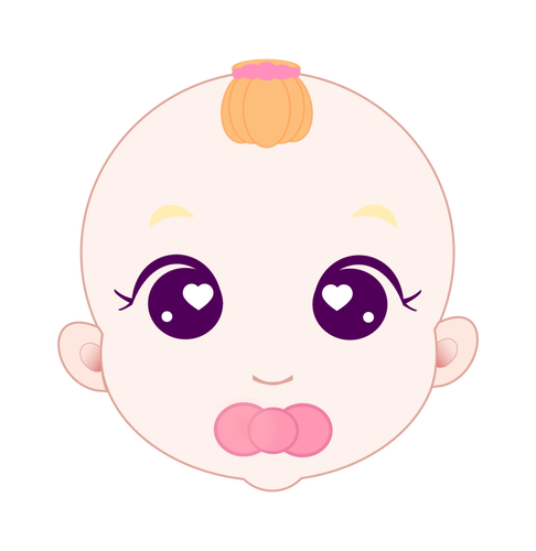 Cute Baby Girl Face Clipart