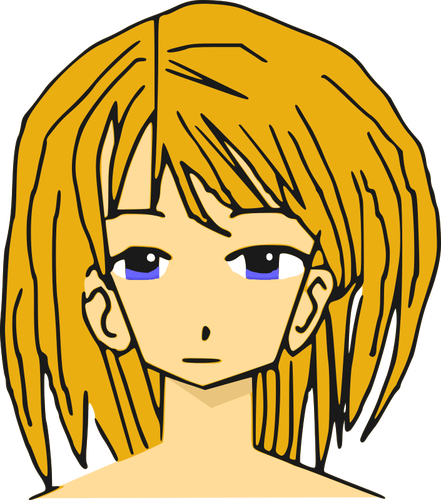 Blonde Manga Girl Clipart