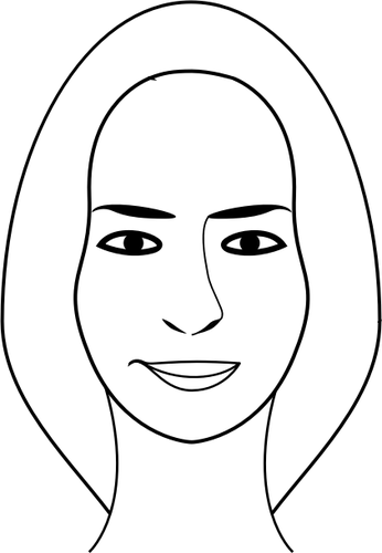Face Of A Female Person With Long Hair Clipart