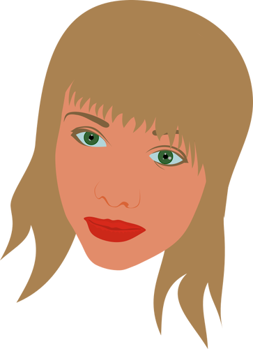 Of Portrait Of A Girl With Green Eyes Clipart
