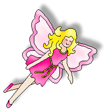 Fairy Fairies Dressed In Pink Shadowed Clipart