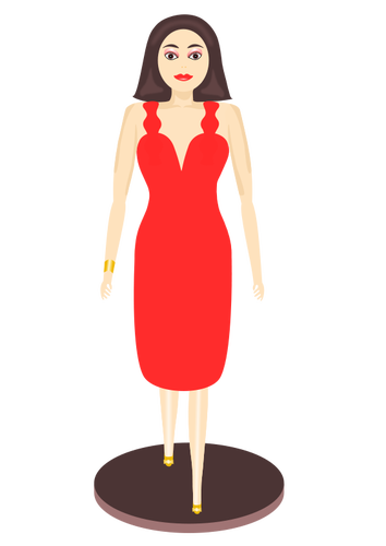 Of Lady In Dress Clipart