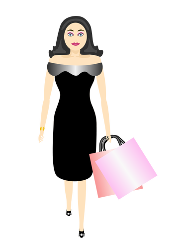 Glamour Girl Shopping Clipart