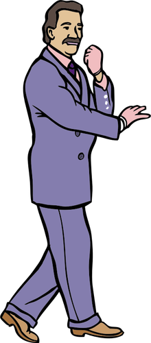 Man In A Fashionable Purple Suit Clipart