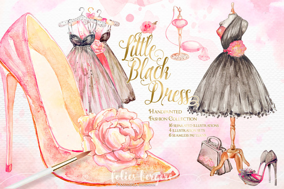 Little Black Dress Fashion Illustrations On Creative Clipart