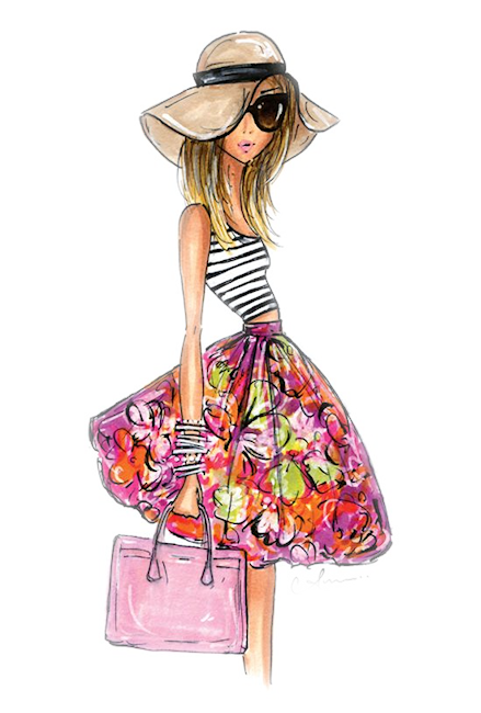 Floral Fashion Design Drawing Illustration Free Download Image Clipart