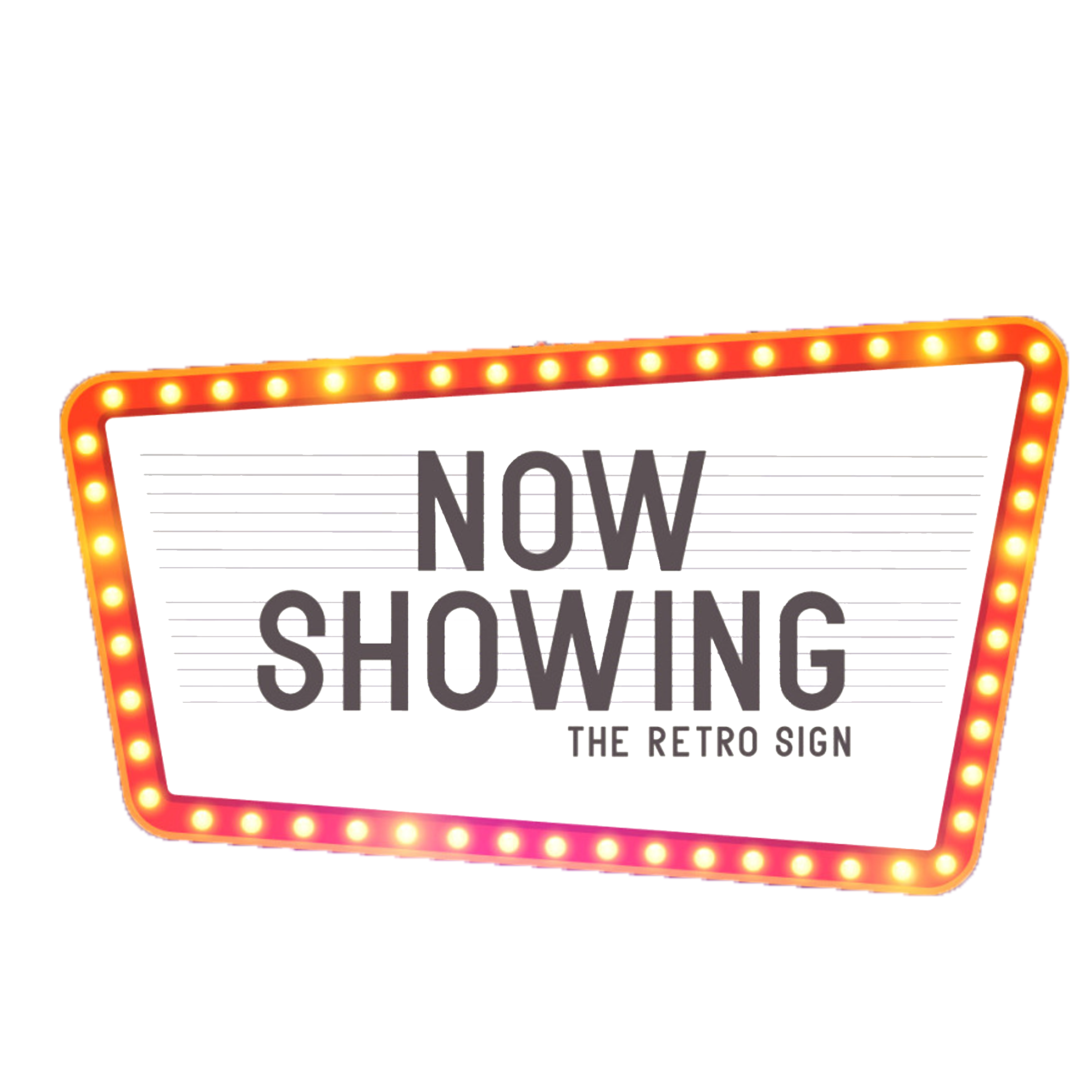Theatre Cinema Neon Material Signboard Sign Deduction Clipart