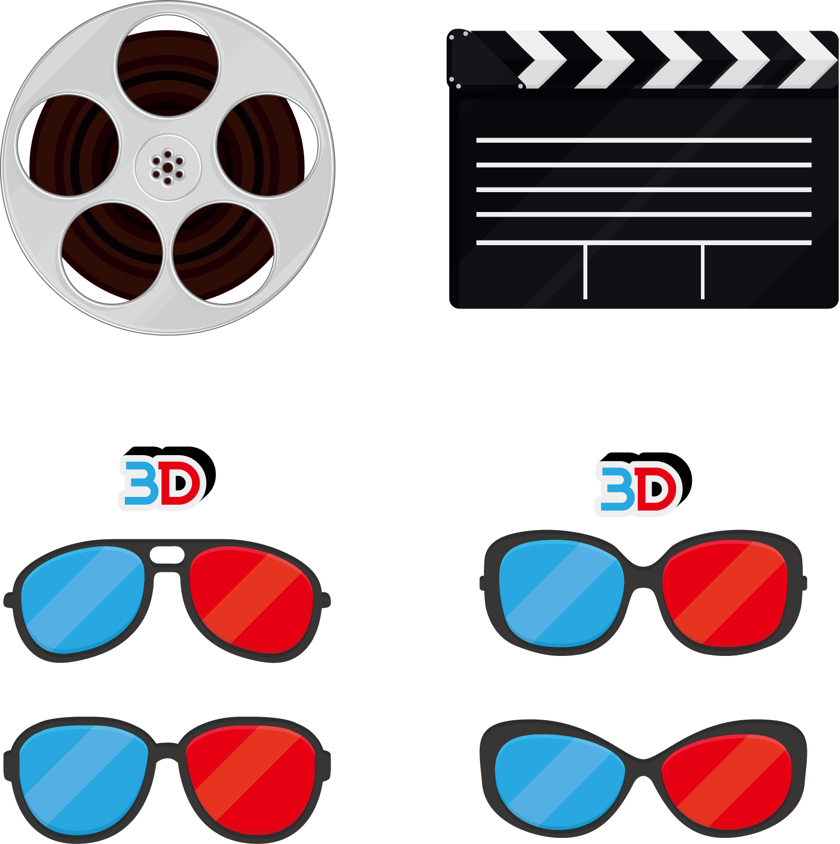 Decorative Cinema Effect Illustration Creative Clapperboard Film Clipart