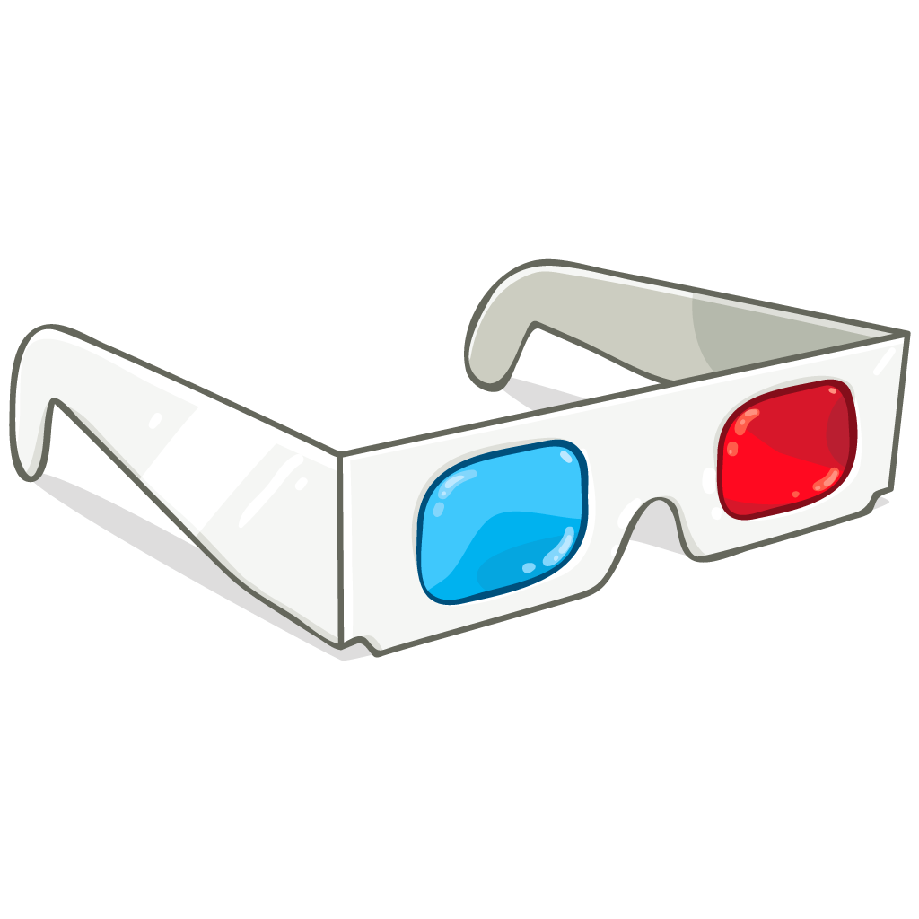 Polarized System Anaglyph Sunglass Glasses Film 3D Clipart