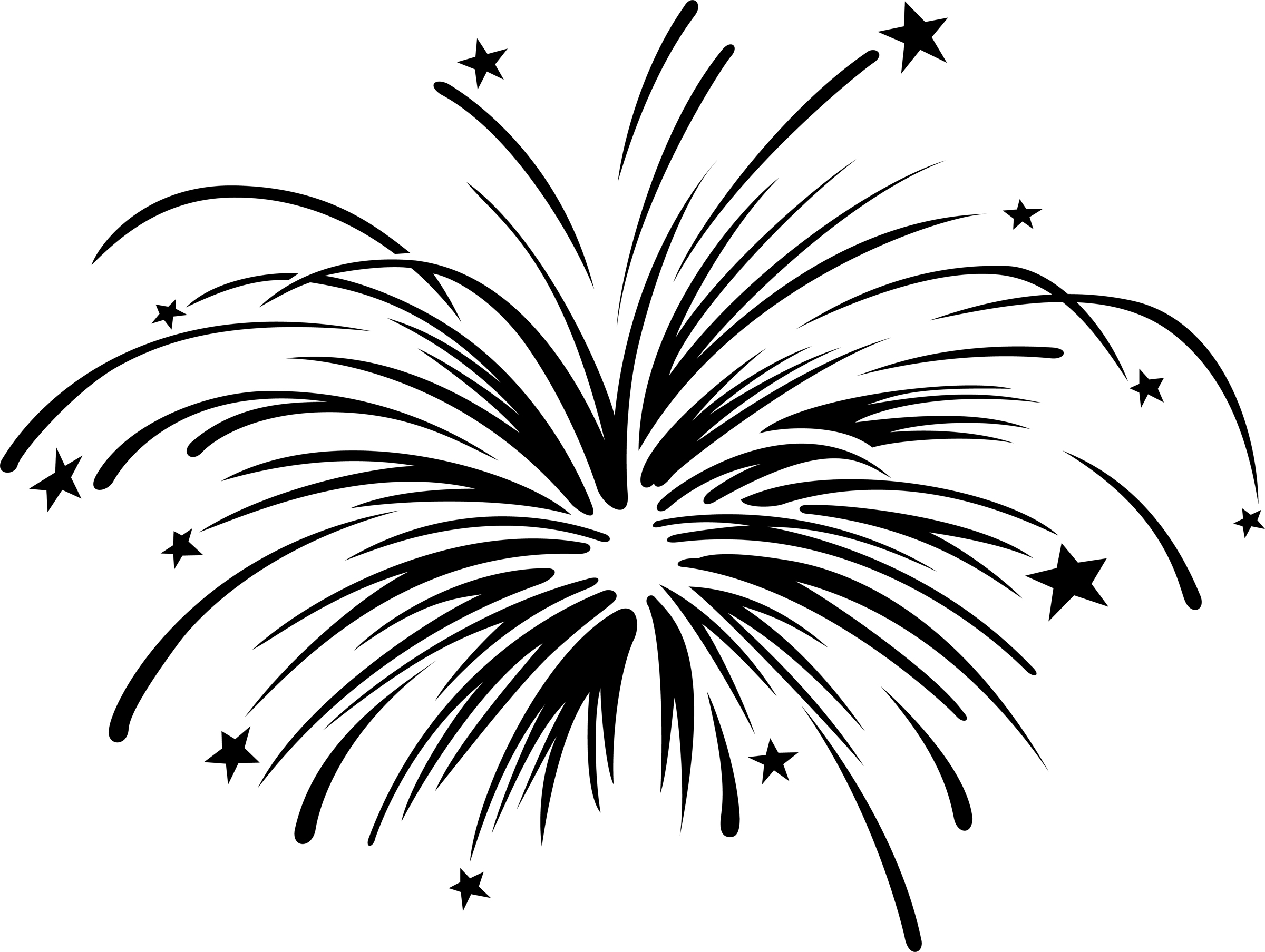 Fireworks Black And White Clipart Clipart