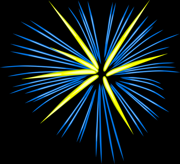 Blue Fireworks At Vector Png Image Clipart