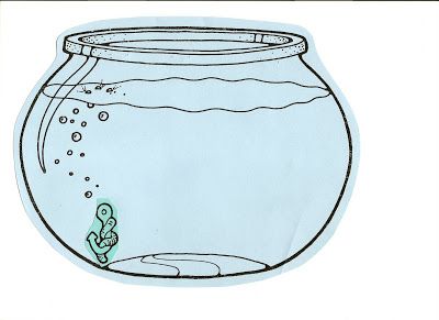 Fishbowl Empty Fish Bowl Coloring Sheet Image Clipart