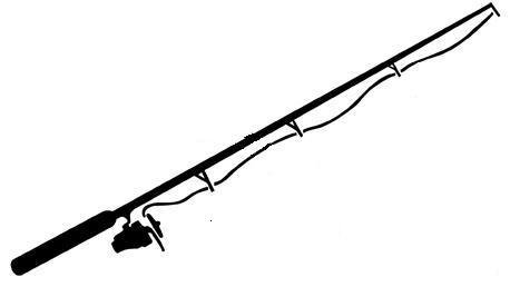 Fishing Pole Black And White Kid Clipart