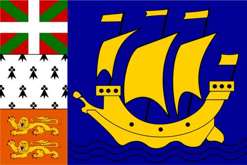 Saint Pierre And Miquelon Region Flag Clipart