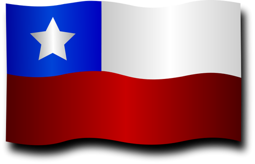 Chilean Flag With Shadow Clipart