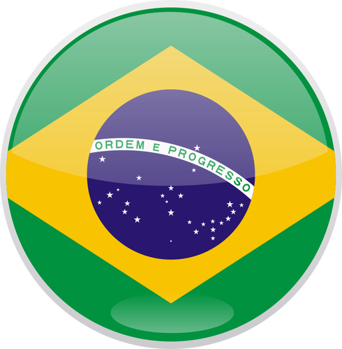 Flag Of Brazil Round Shaped Clipart