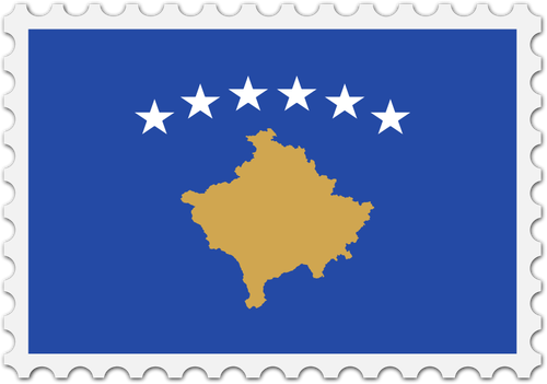 Kosovo Flag Stamp Clipart